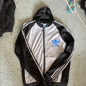 Adidas Men's Black and Gray Track Jacket